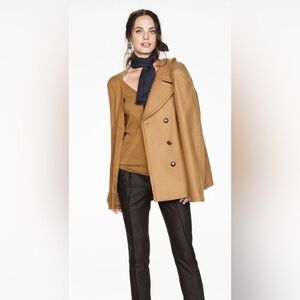 Banana Republic Camel Double-Breasted Pea Coat